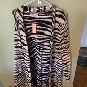 Loft zebra stripe woman’s plus duster.